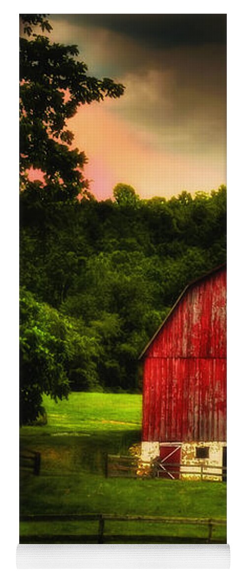 Barn Yoga Mat featuring the photograph As Darkness Falls by Lois Bryan