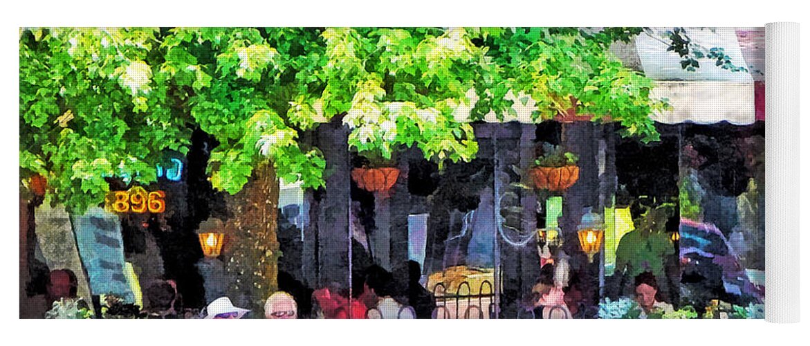 Asheville Yoga Mat featuring the photograph Asheville NC Outdoor Cafe by Susan Savad