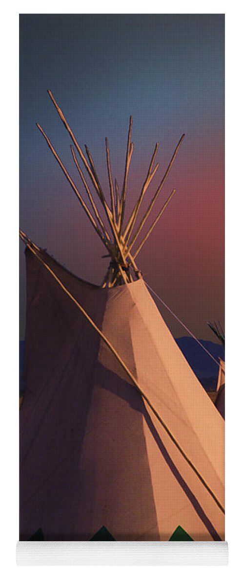 Teepee Yoga Mat featuring the photograph At the Encampment by Kae Cheatham