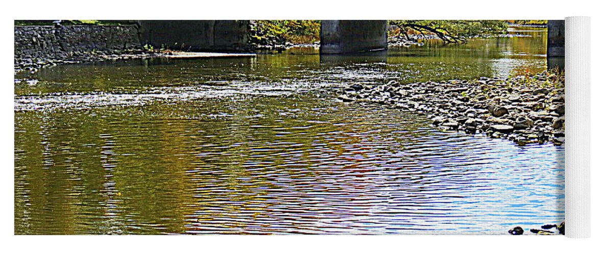 Fox River Yoga Mat featuring the photograph Autumn Along The Fox River by Kay Novy