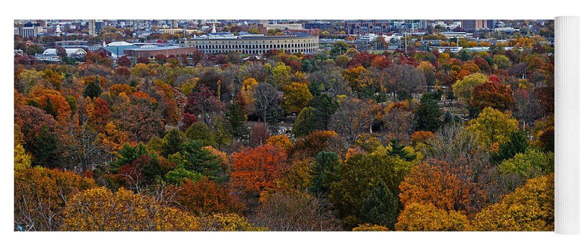 Boston Yoga Mat featuring the photograph Autumn in Boston by Toby McGuire