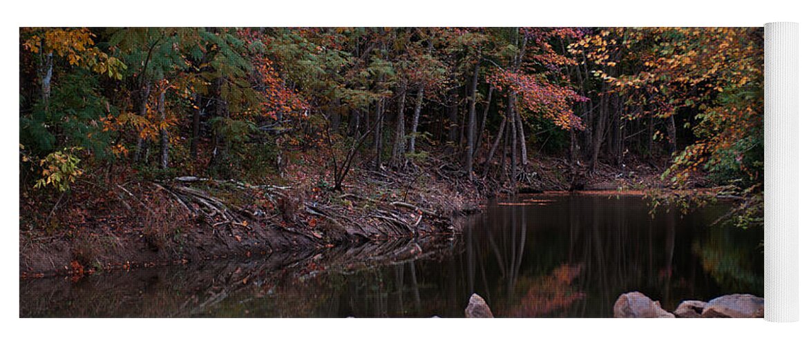 Autumn Yoga Mat featuring the photograph Autumn Leaves Reflecting In the Stream by Todd Aaron