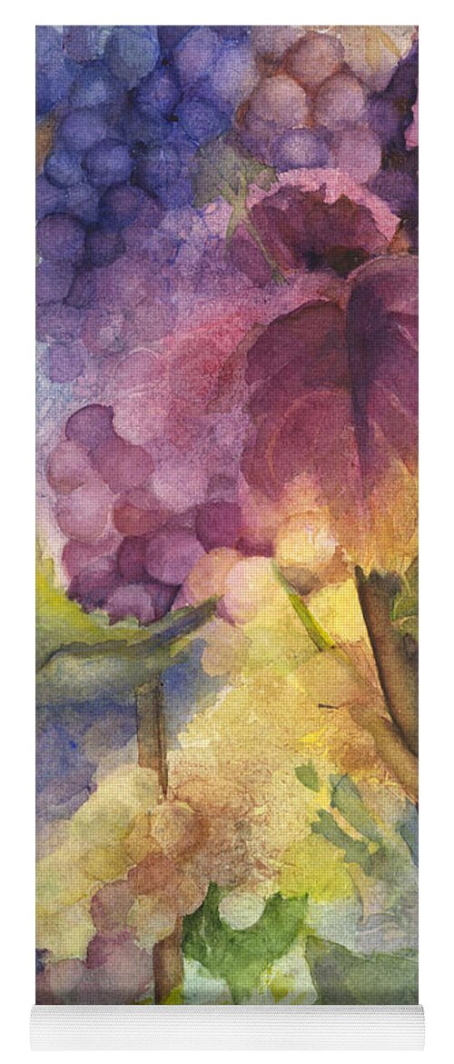 Grapes Yoga Mat featuring the painting Autumn Magic I by Maria Hunt