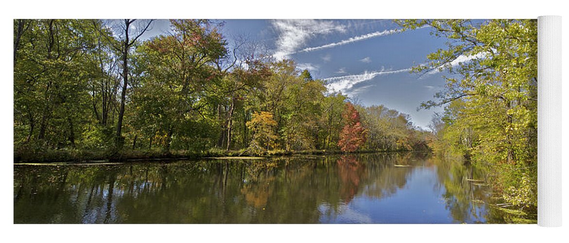 Autumn Yoga Mat featuring the photograph Autumn on the Delaware by David Letts