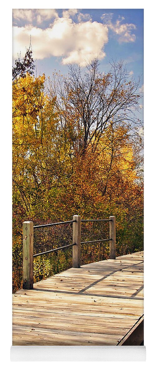 Autumn Picture Yoga Mat featuring the photograph Autumn Stroll Fall Portrait by Gwen Gibson