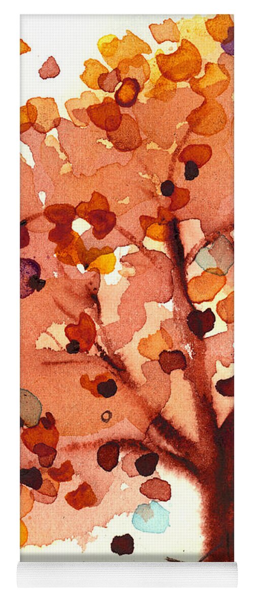 Autumn Tree Yoga Mat featuring the painting Autumn Tree by Dawn Derman