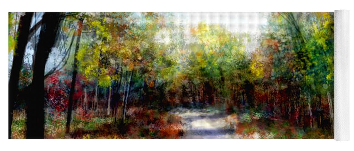Autumn Yoga Mat featuring the painting Autumn walk 2 by Angie Braun