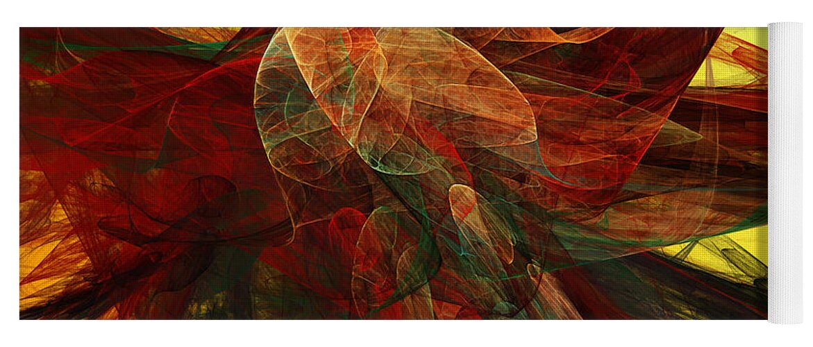 Andee Design Abstract Yoga Mat featuring the digital art Autumn Wings by Andee Design