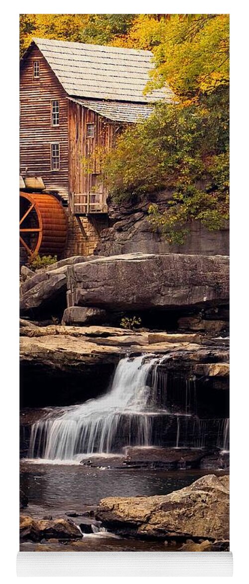 Fall Yoga Mat featuring the photograph Babcock Grist Mill and Falls by Jerry Fornarotto