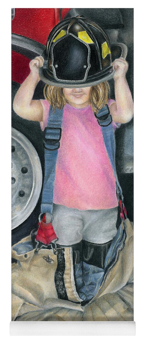 Firefighter Yoga Mat featuring the drawing Baby Girl by Jodi Monroe