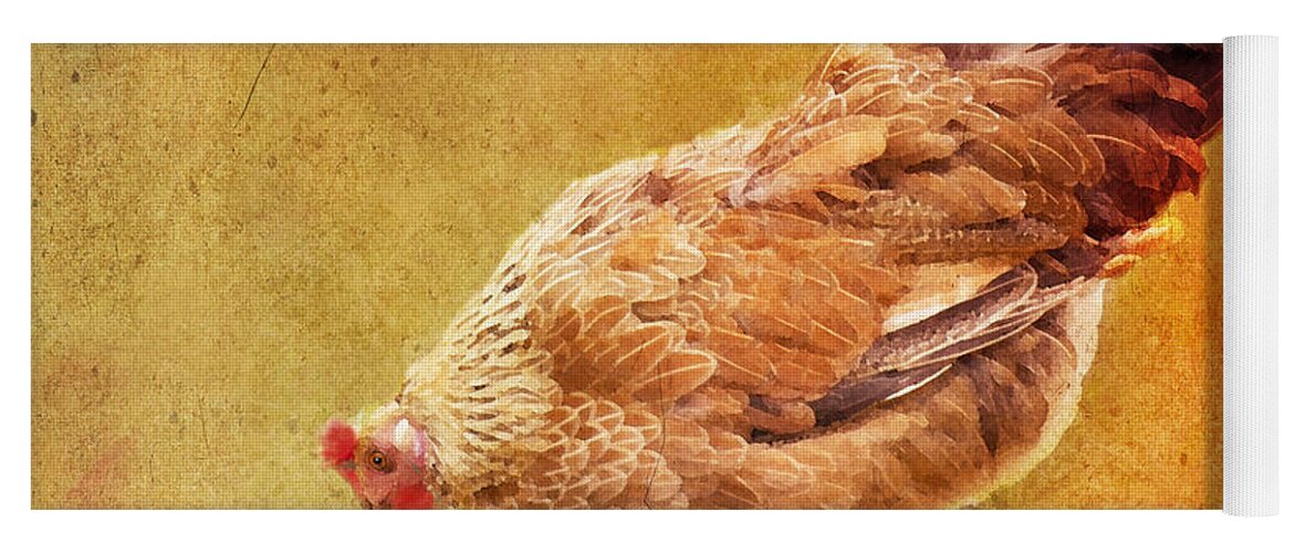 Chicken Yoga Mat featuring the photograph Bad Comb Day by Betty LaRue