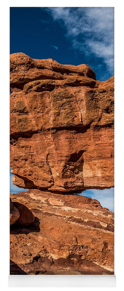 Balanced Rock Yoga Mat featuring the photograph Balanced rock garden of the gods by Paul Freidlund