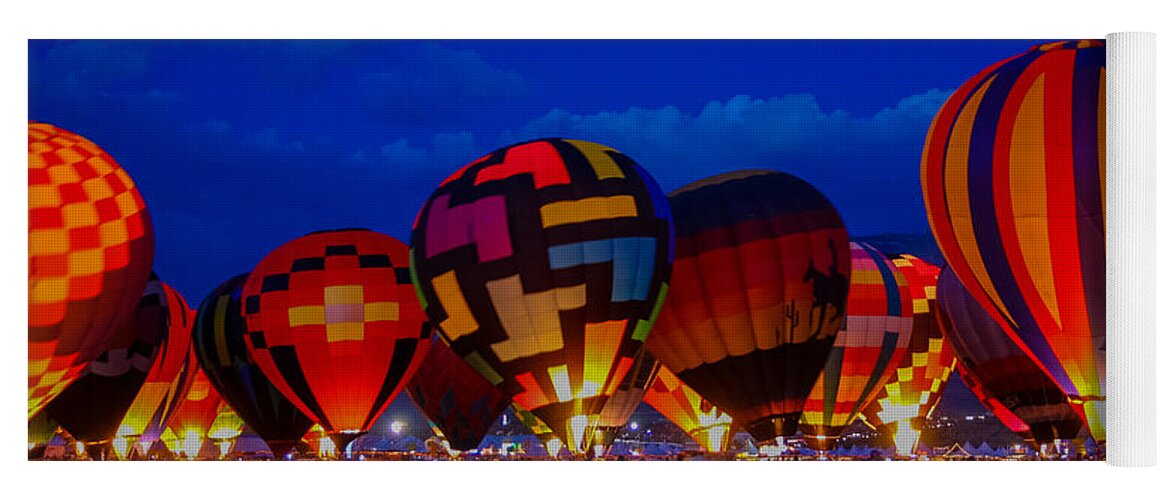 Balloons Yoga Mat featuring the photograph Balloons Albuquerque New Mexico by Tommy Farnsworth