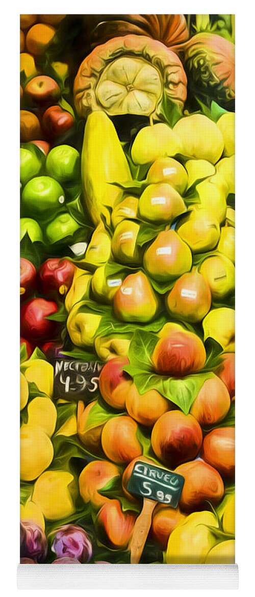 Fruit Yoga Mat featuring the photograph Barcelona Market Fruit by Steven Sparks