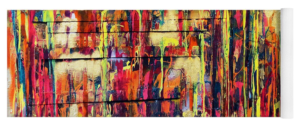 Abstract On Wood Yoga Mat featuring the painting Be An Original by Yael VanGruber