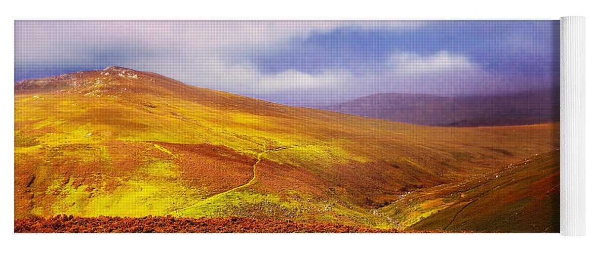 Ireland Yoga Mat featuring the photograph Be there the Light. Wicklow Hills by Jenny Rainbow