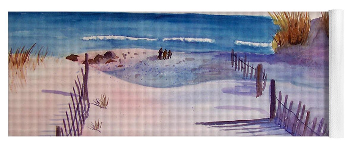 Beach Yoga Mat featuring the painting Beach Afternoon by Christine Lathrop