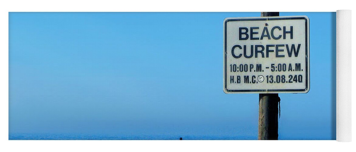 Ocean Yoga Mat featuring the photograph Beach curfew by Tammy Espino