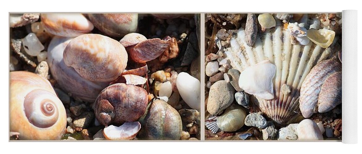 Art For Beach Combers Yoga Mat featuring the photograph Beach Treasures Collage by Carol Groenen