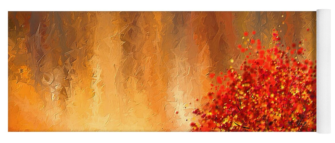 Four Seasons Yoga Mat featuring the painting Beautiful Change- Autumn Impressionist by Lourry Legarde