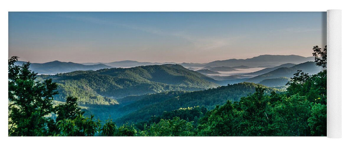 Appalachia Yoga Mat featuring the photograph Beautiful Scenery From Crowders Mountain In North Carolina by Alex Grichenko
