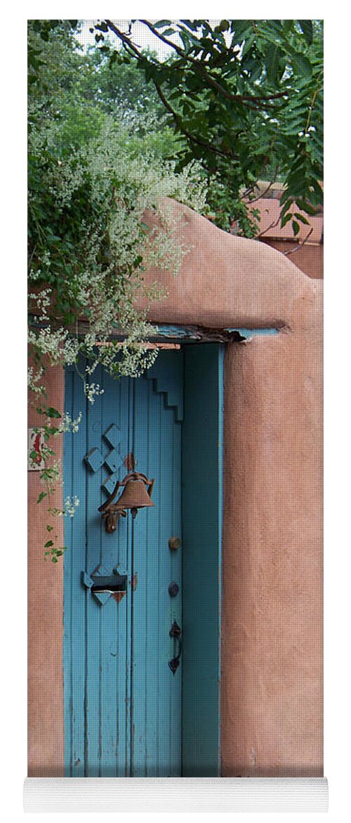 Santa Fe Yoga Mat featuring the photograph Behind the Blue Door by Sylvia Thornton