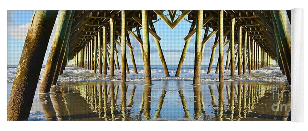 Pier Yoga Mat featuring the photograph Beneath The Pier by Kathy Baccari