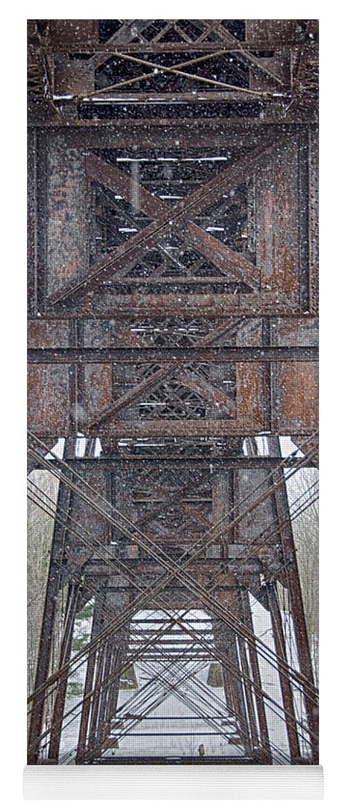 Bridges Yoga Mat featuring the photograph Beneath the Railroad Bridge  7D00849h by Guy Whiteley