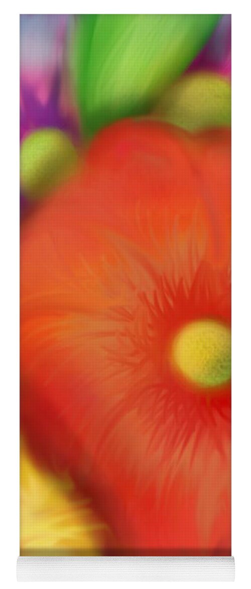 Floral Yoga Mat featuring the digital art Big Blooms by Christine Fournier