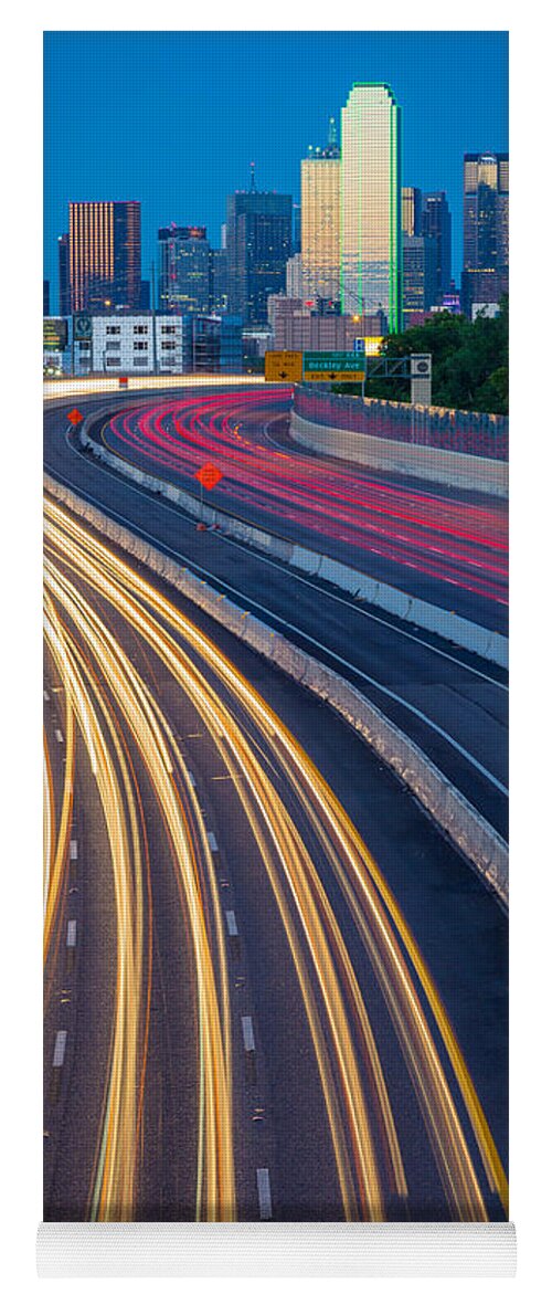 America Yoga Mat featuring the photograph Big D Freeway by Inge Johnsson