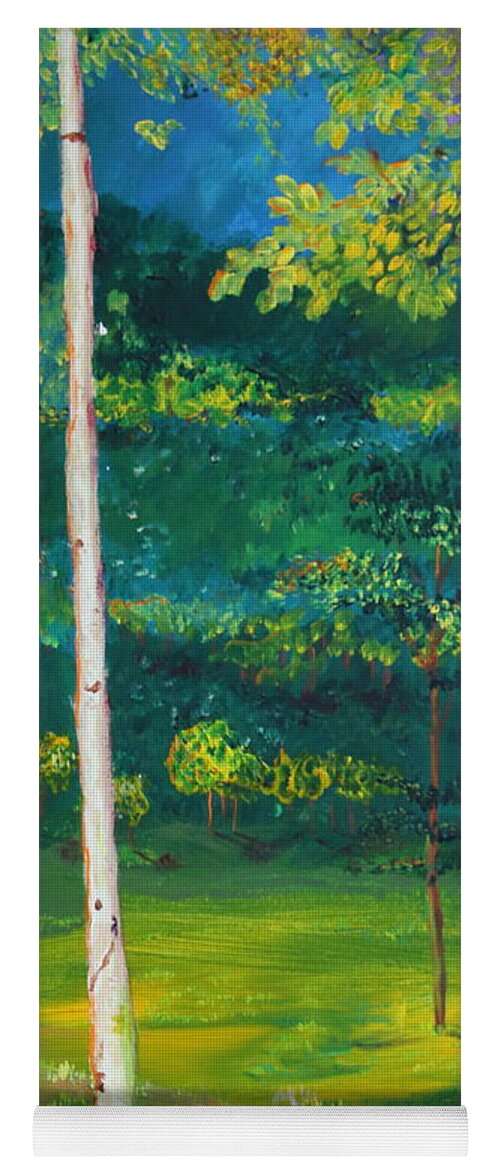 Landscape Yoga Mat featuring the painting Birches by Stefan Duncan