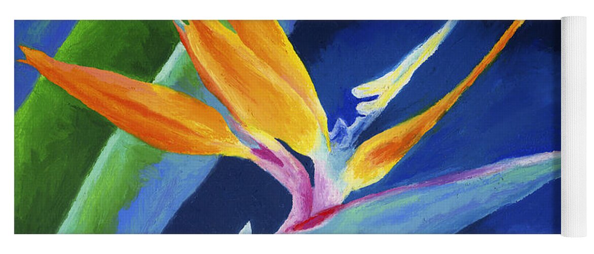 Flower Yoga Mat featuring the painting Bird of Paradise by Stephen Anderson
