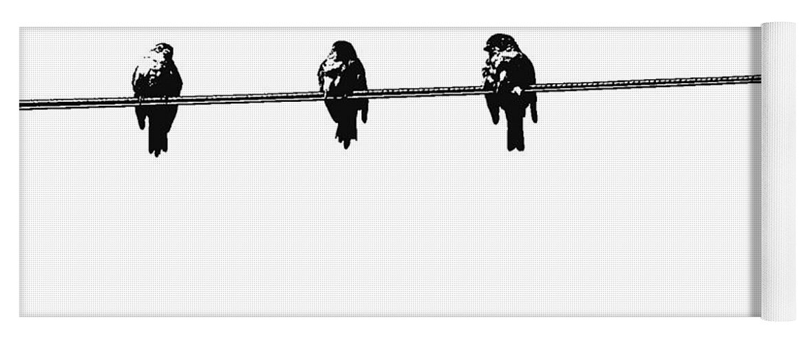 Birds Yoga Mat featuring the photograph Birds On a Wire 3 by Nina Silver