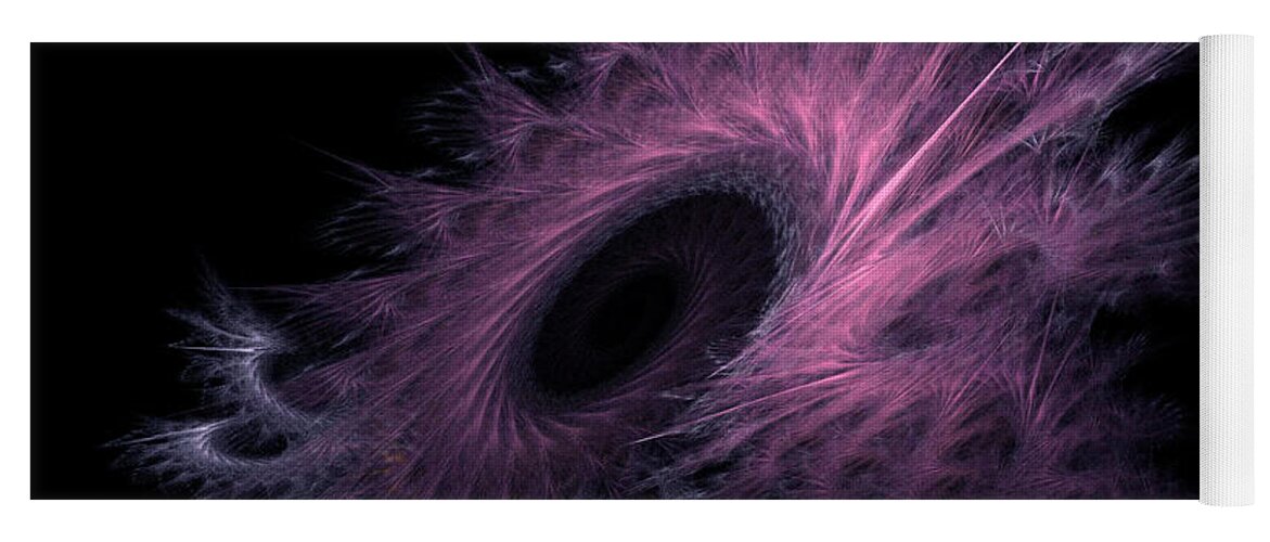 Abstract Yoga Mat featuring the painting Black Hole Expanding fractal art by Georgeta Blanaru