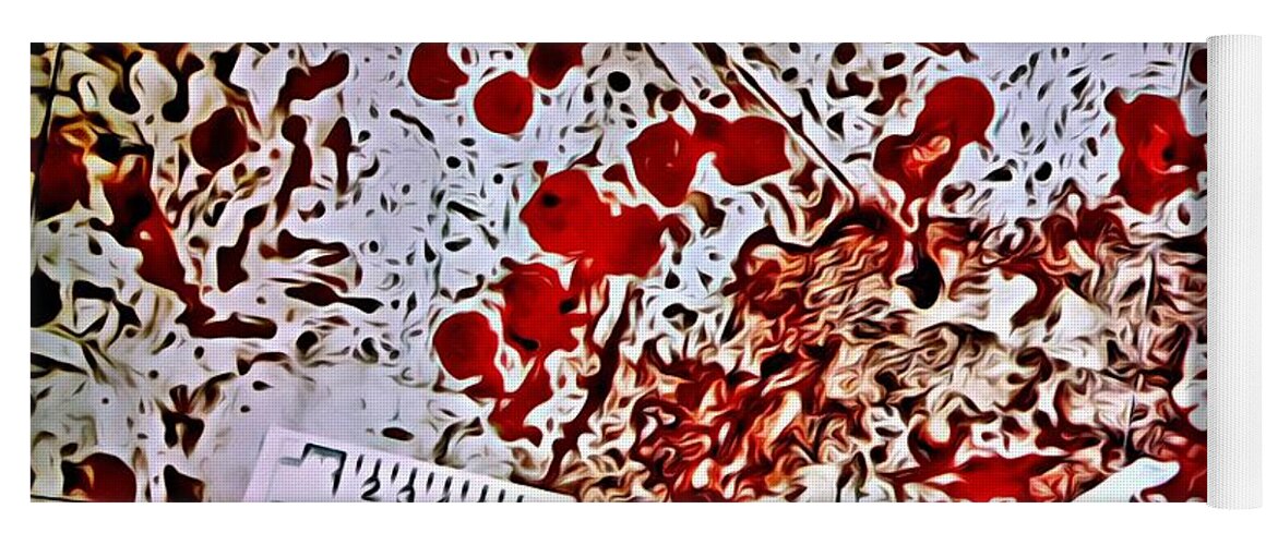Dexter Yoga Mat featuring the painting Blood Spatter by Florian Rodarte