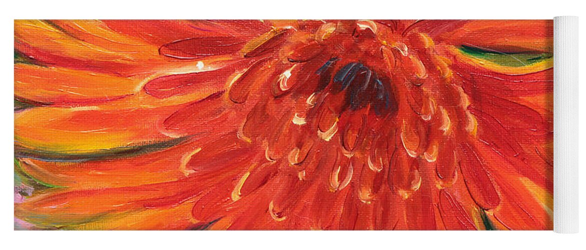 Chrysanthemum Yoga Mat featuring the painting Bloom by Trina Teele