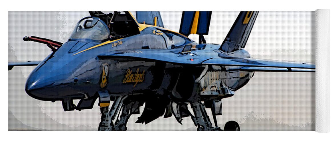 Blue Angels Yoga Mat featuring the photograph Blue 6 Runup by John Schneider