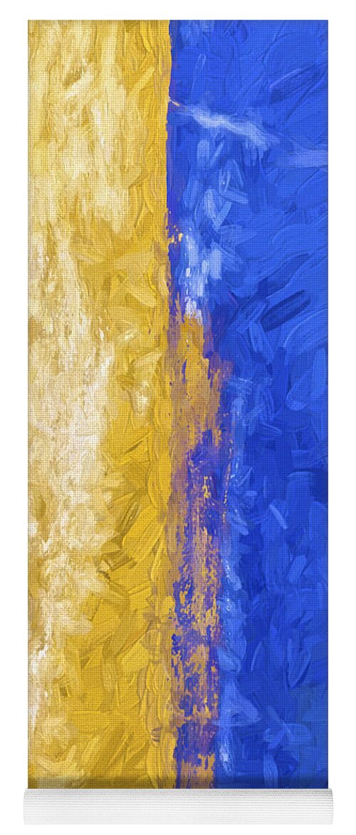 Abstract Yoga Mat featuring the photograph Blue and Yellow Abstract by David Letts