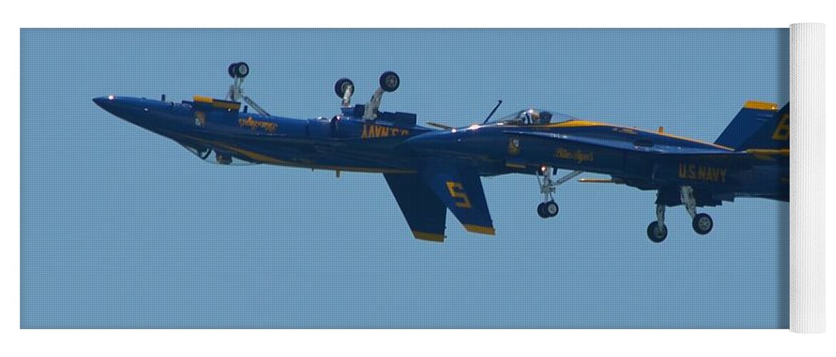 Blue Angels Yoga Mat featuring the photograph Blue Angels Practice Up and Down with Low and Slow by Jeff at JSJ Photography