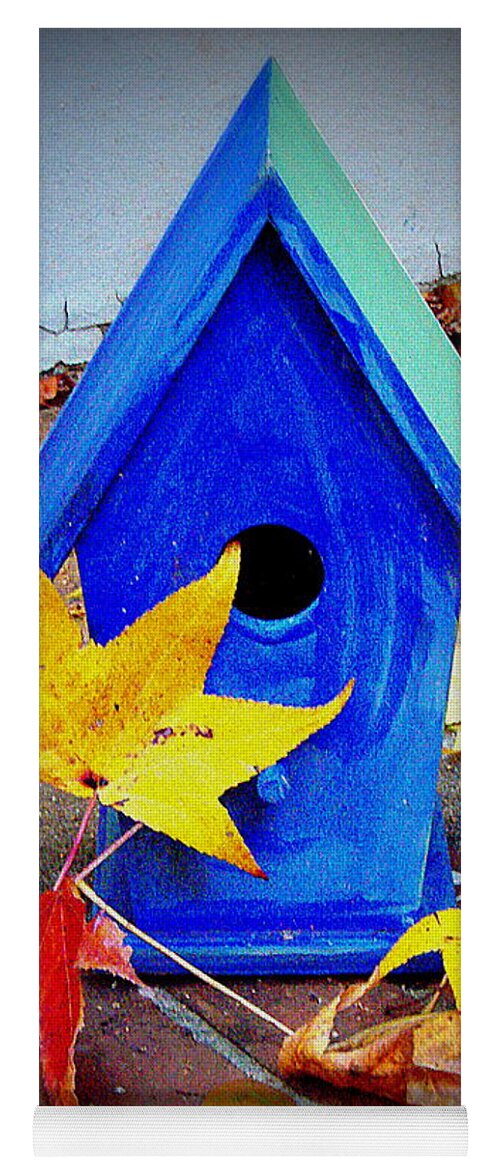 Bird House Yoga Mat featuring the photograph Blue Bird House by Rodney Lee Williams