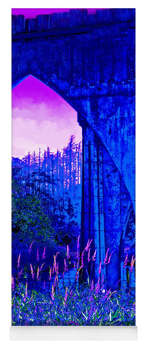 Blue Yoga Mat featuring the photograph Blue Bridge by Adria Trail