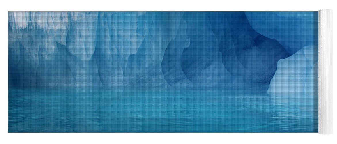 Ice Yoga Mat featuring the photograph Blue Grotto by Ginny Barklow