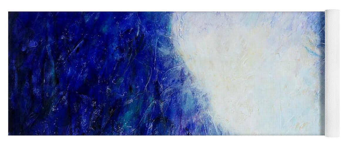 Landscape Yoga Mat featuring the painting Blue Landscape - Abstract by Cristina Stefan