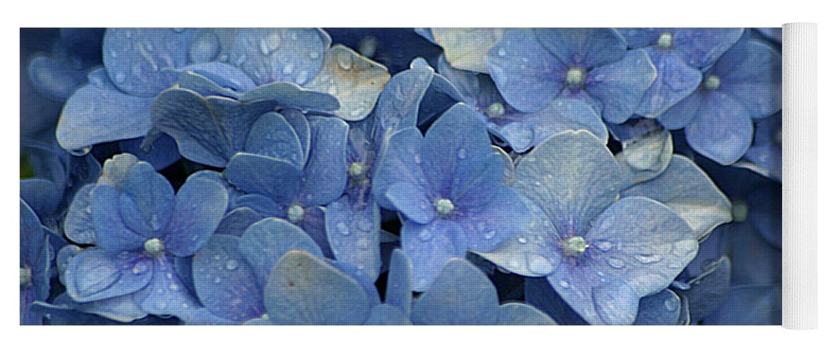 Hydrangea Yoga Mat featuring the photograph Blue Over You With Tears by Living Color Photography Lorraine Lynch