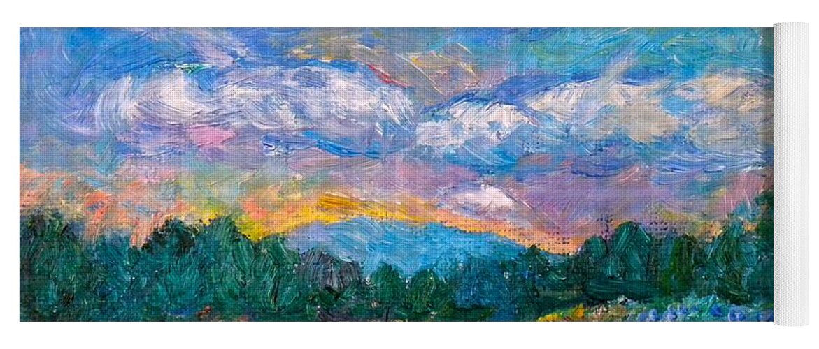 Landscape Yoga Mat featuring the painting Blue Ridge Wildflowers by Kendall Kessler