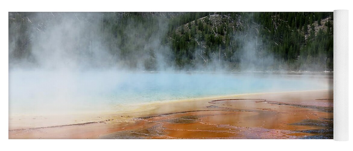 Yellowstone National Park Yoga Mat featuring the photograph Blue Steam by Laurel Powell