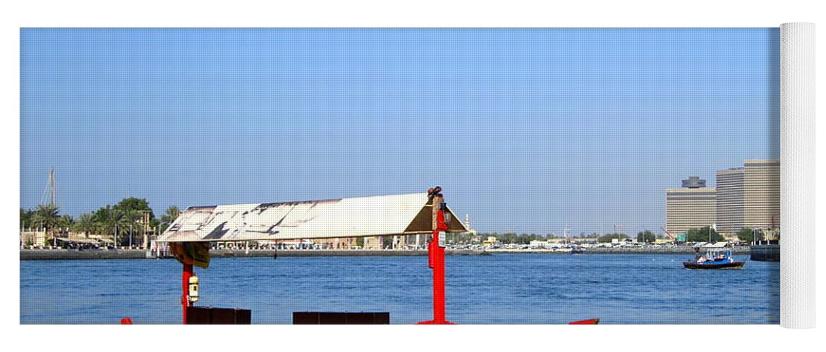 Background Yoga Mat featuring the photograph Boat on the River by Amanda Mohler