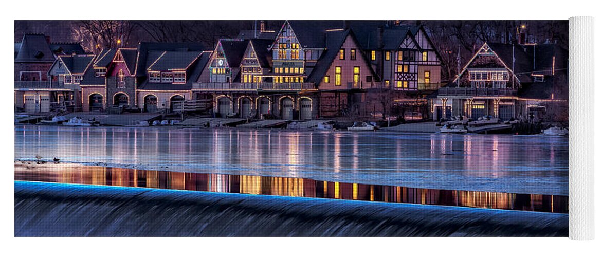 Boat House Row Yoga Mat featuring the photograph Boathouse Row by Susan Candelario