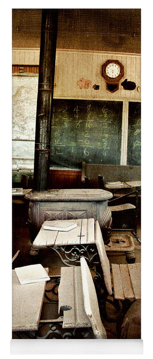 Bodie Yoga Mat featuring the photograph Bodie School Room by Lana Trussell