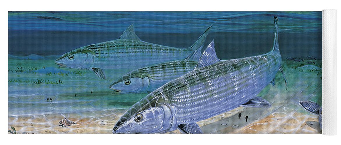 Bonefish Yoga Mat featuring the painting Bonefish Flats In002 by Carey Chen